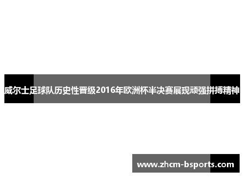 威尔士足球队历史性晋级2016年欧洲杯半决赛展现顽强拼搏精神