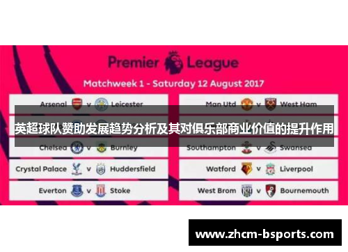 英超球队赞助发展趋势分析及其对俱乐部商业价值的提升作用